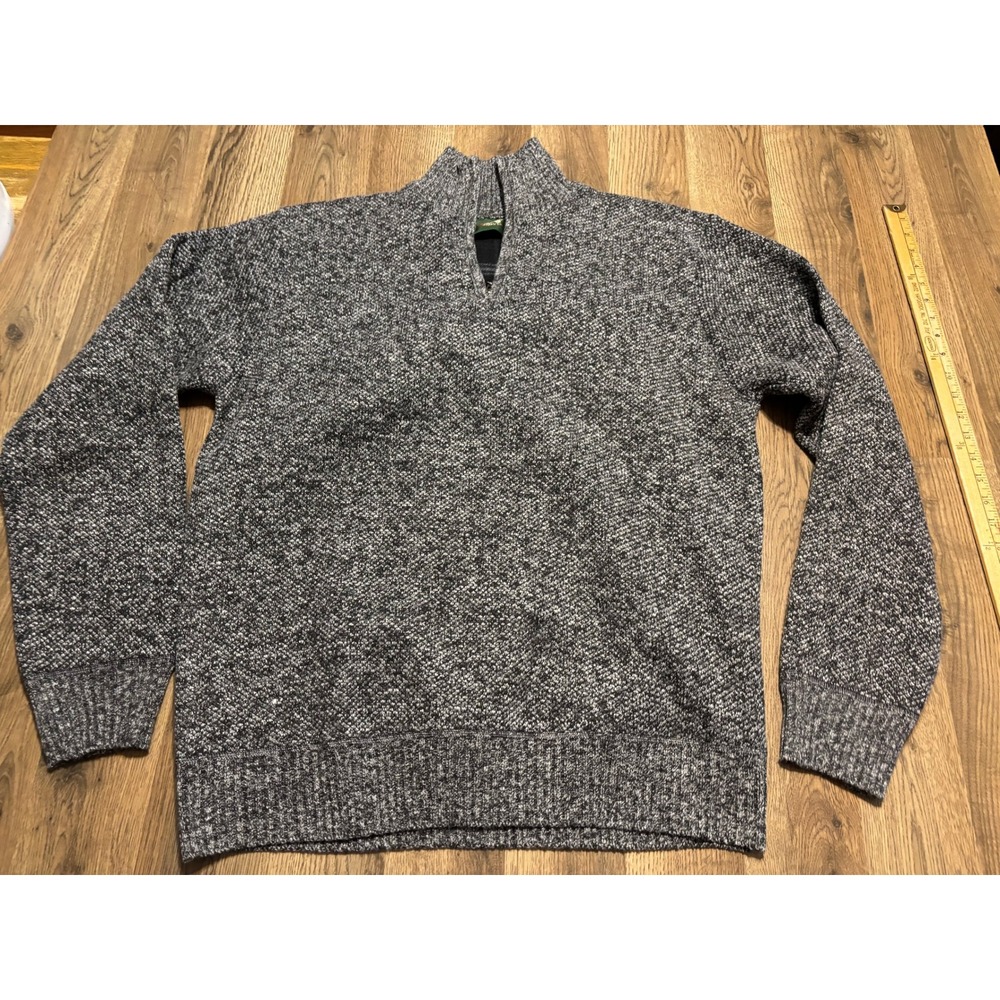 Saltwater Supply Co Sweater Mens Size XL Grey Quarter Zip Pullover Long Sleeve